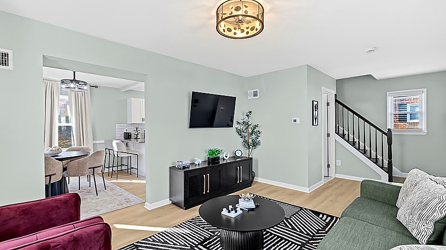 Open plan living and dining