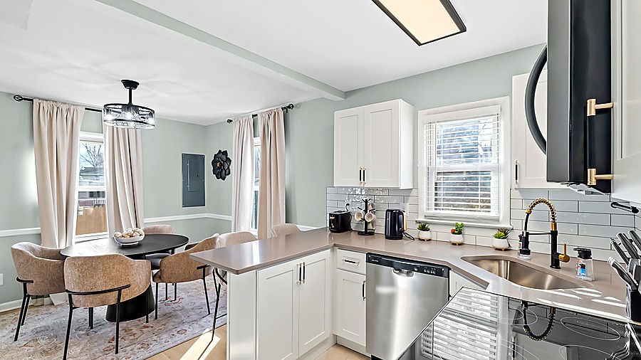 Dining room and kitchen
